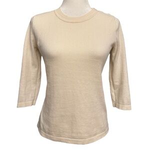 GAP Women’s Cream 3/4 Sleeve Sweater w/Button Detail - Size Medium!